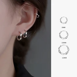 Trendy High-quality Glossy Texture Hoop Earrings for Women Simplicity Piercing Earrings Daily Wear Jewelry Accessories