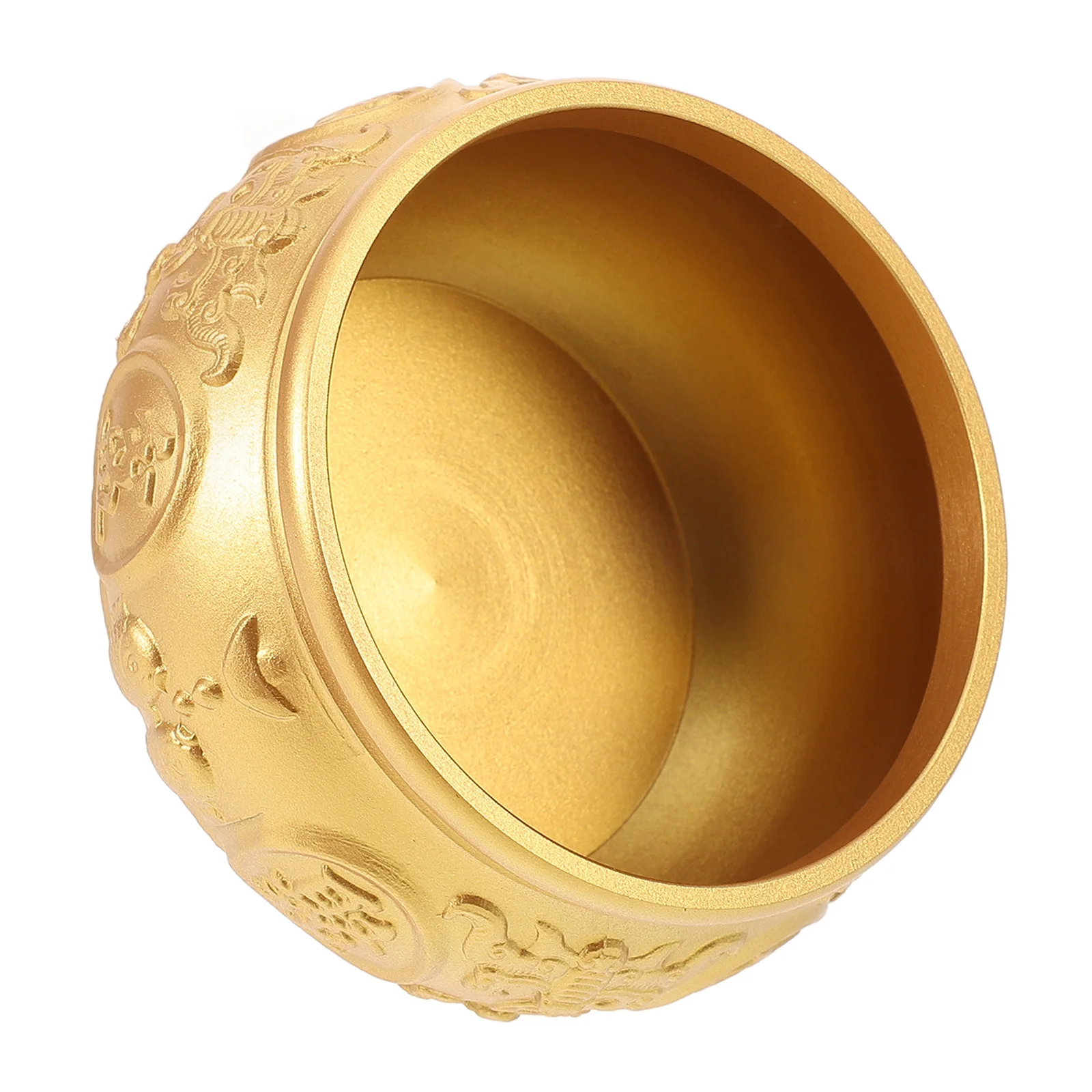 

Vintage Copper Treasure Bowl Home Office Desktop Decoration Metal Chinese Wealth Basin Tabletop Decor Accessory
