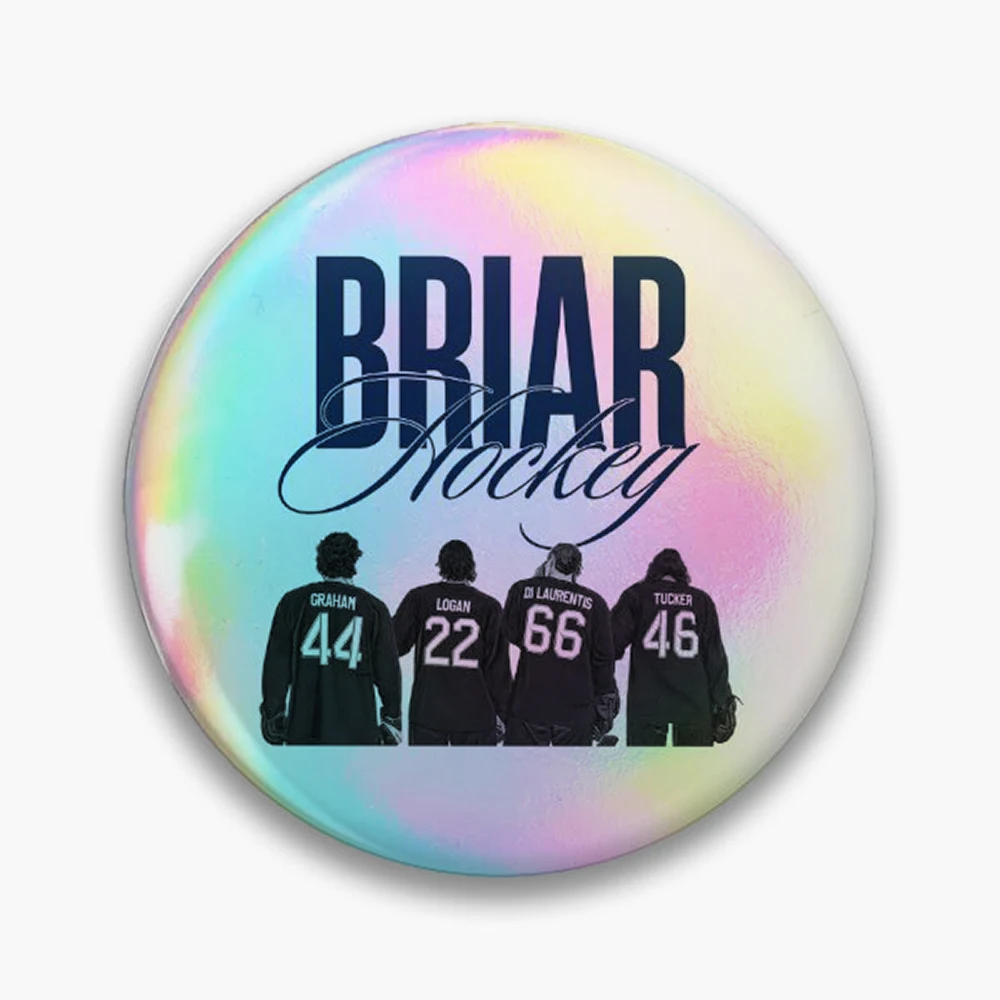 Briar Hockey, Briar University, Off Campus Pin Holographic Star Heart Pin Brooches Laminated Button Fashion Accessory