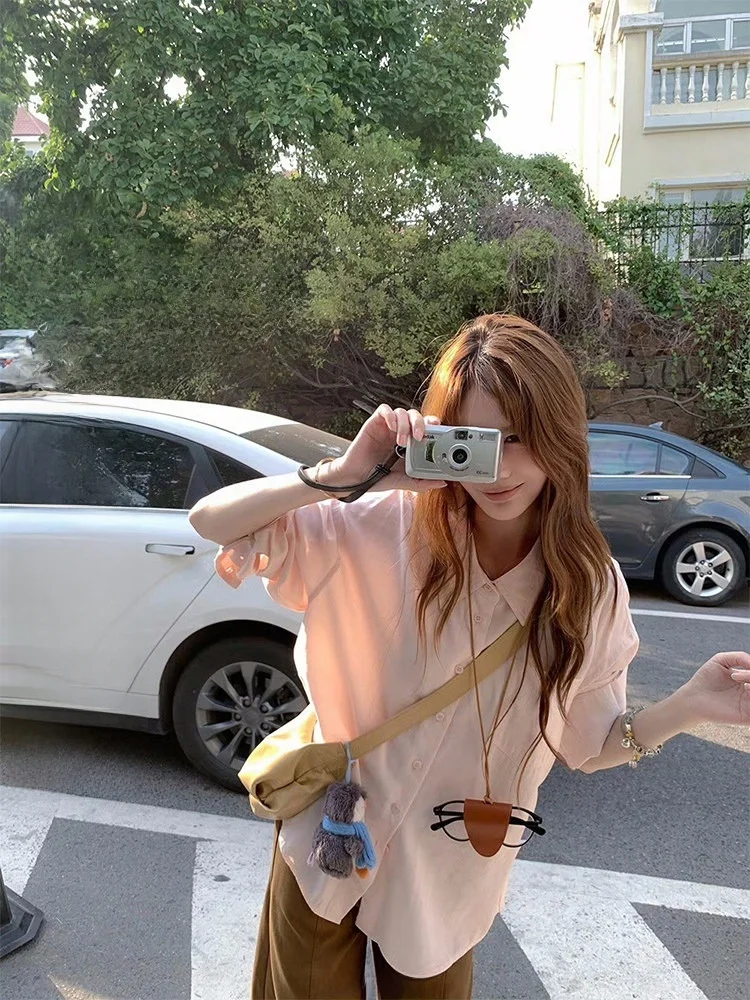 

Женская рубашка Miao Lab Smooth Lyocell, осенняя, свободного кроя, с двойным воротником, двусторонняя, дышащая, комфортная, с длинным рукавом, повседневный топ