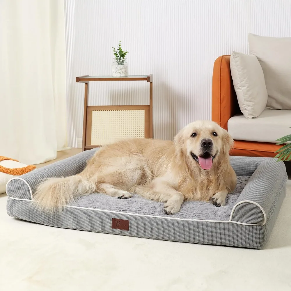 

Orthopedic Dog Beds for Large Dogs,Waterproof Lined Egg Crate Foam Pet Bed Mat with Removable and Washable Cover and Non Slip Bo