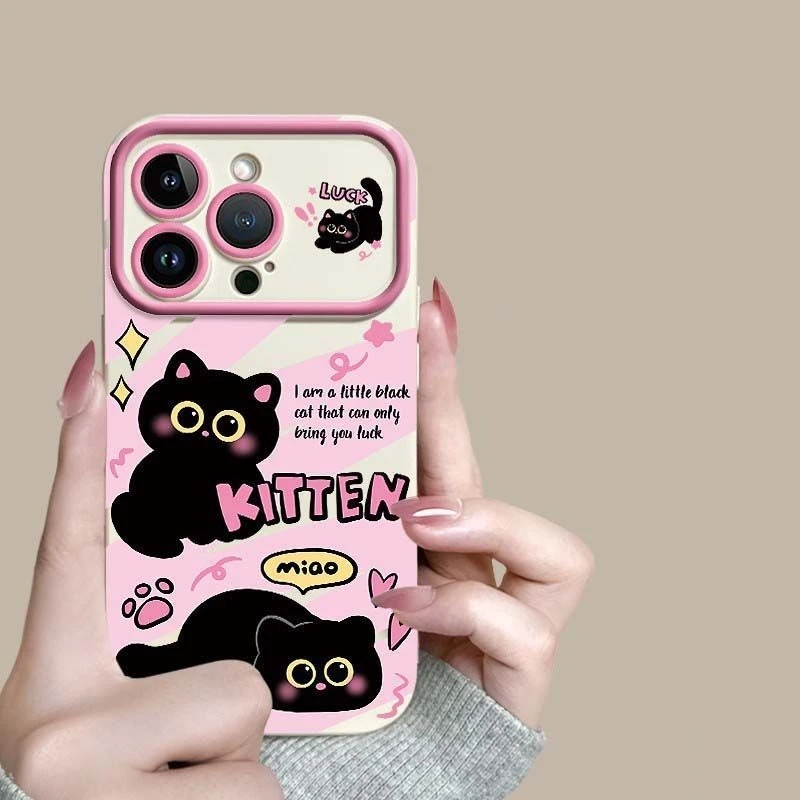 

Phone Case for Iphone 17 Air 17 Pro Max 16 Pro Kawaii Cat Pink Full-Cover IPhone 16 15 Plus 14 13 Apple 12 11 Shockproof Case