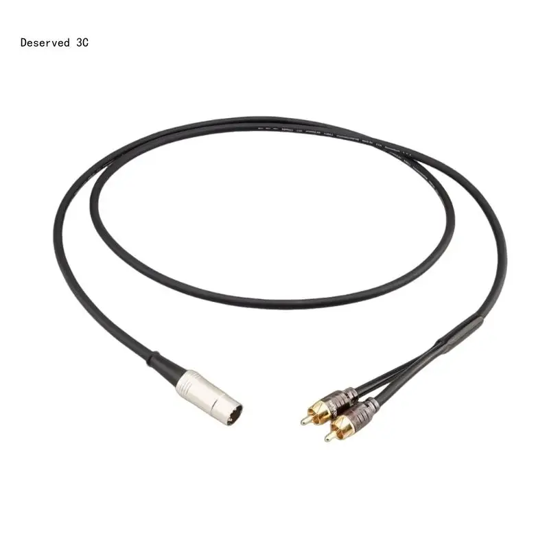 Quality Sound Cable 5Pin DIN to 2 Male Connectors DIN 5Pin to Adapter Cable for Enhances Stereo Connection