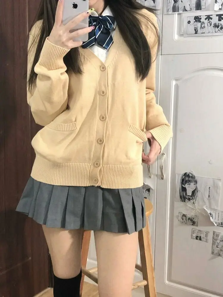 

Loose Knitted Long Sve Cardigan Women's Autumn Winter Outerwear Layering Sle College orm Theme Jk Sweater