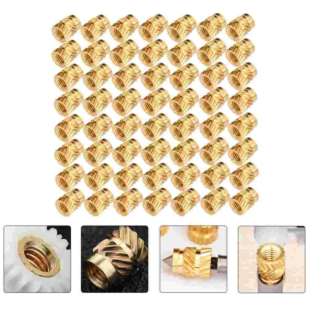 100 Pcs Hot Melt Nut Hot-melt Embedment Inserts Threaded No Deformation Copper Knurled Reasonably Priced