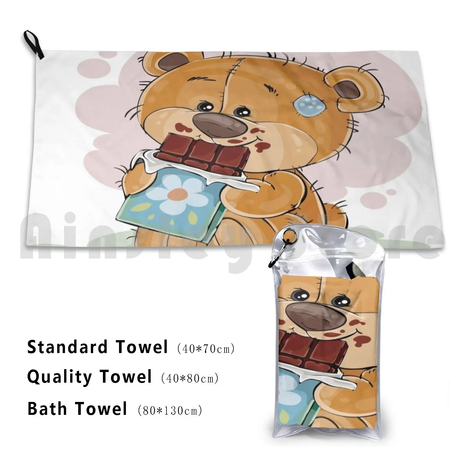 Teddy Bear With His Chocolate Bath Towel Beach Cushion Bear Teddy Bear Teddy Cute Animal Forest Funny Beard