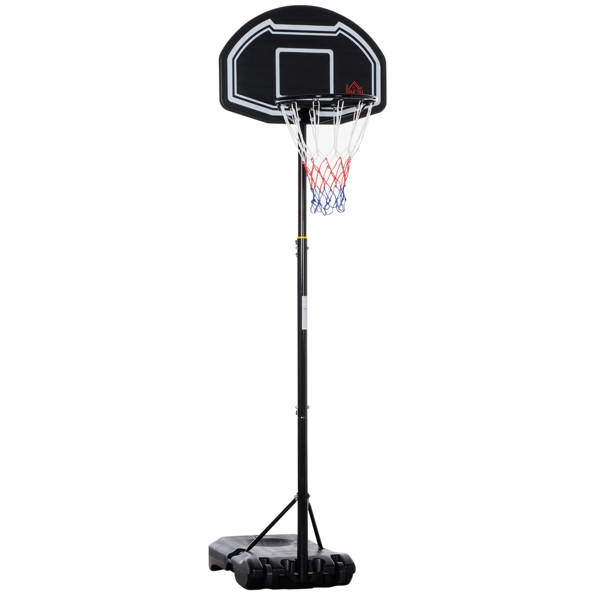 HOMCOM Canasta de Baloncesto para Exterior Altura Ajustable 160-210 cm Negro
