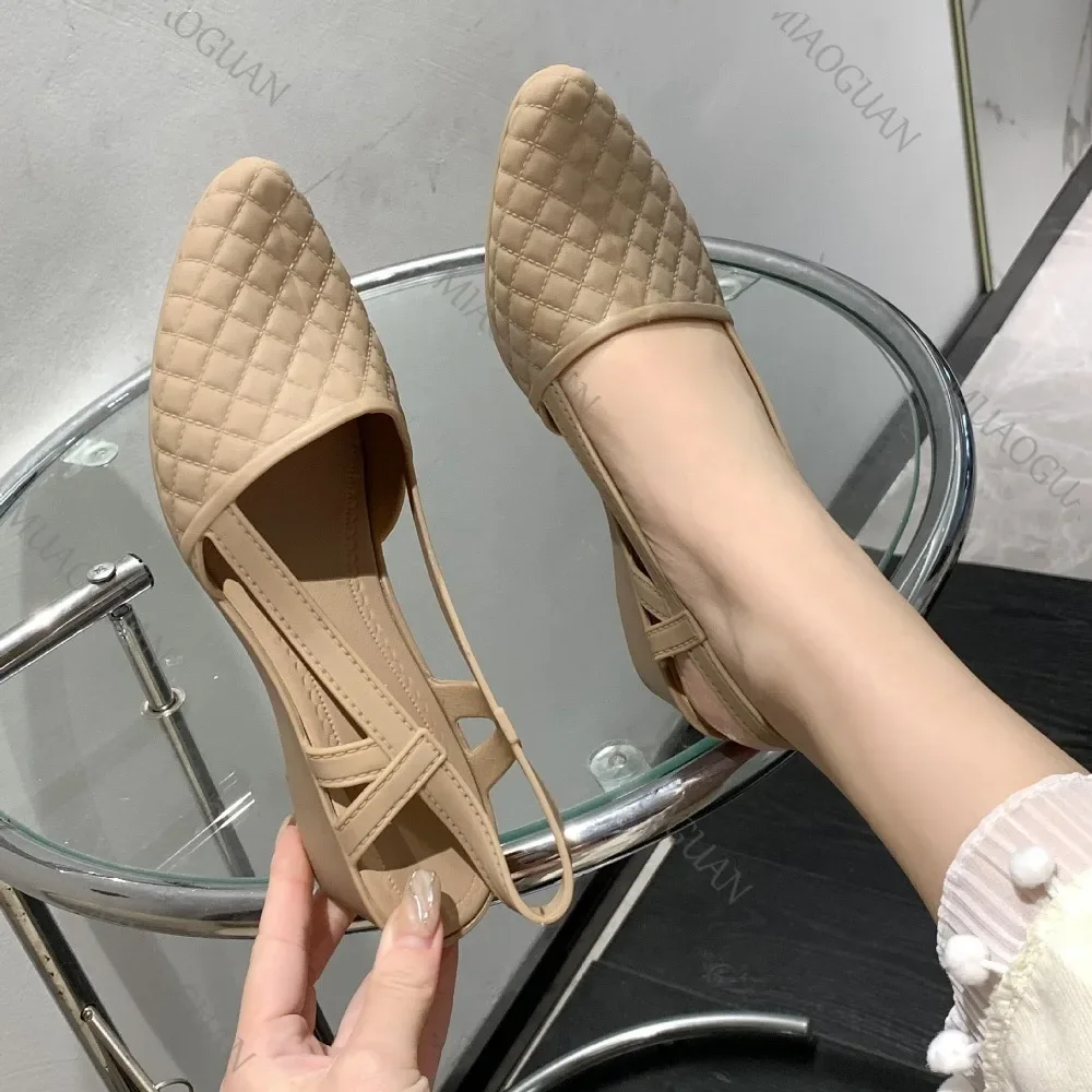 Nieuwe vrouwen PVC Sandalen Schoenen Zomer Bovenkleding Casual Effen Kleur Puntschoen Sandales Femmes Dames Wiggen Hak Sandalias