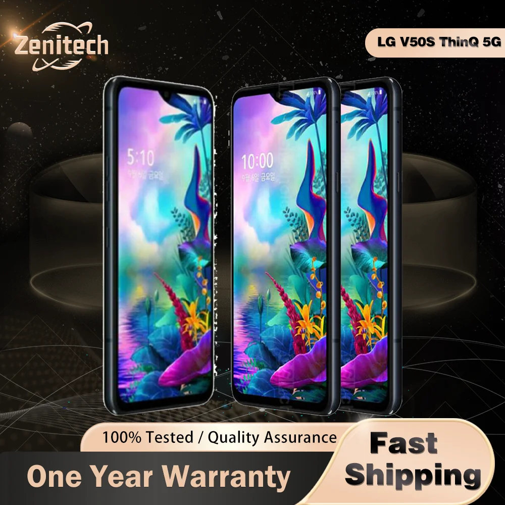 Original LG V50S ThinQ V510N 5G tlphone portable 8GB + 256GB Android SmartPhone 32MP camra 4G LTE empreinte digitale LG V50S tlphone portable