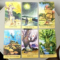 Fantasy Garden Tarot 10.3*6cm 78 Pcs Cards In Rider-waite System Made with Ballpoint Pens In Eight Colors