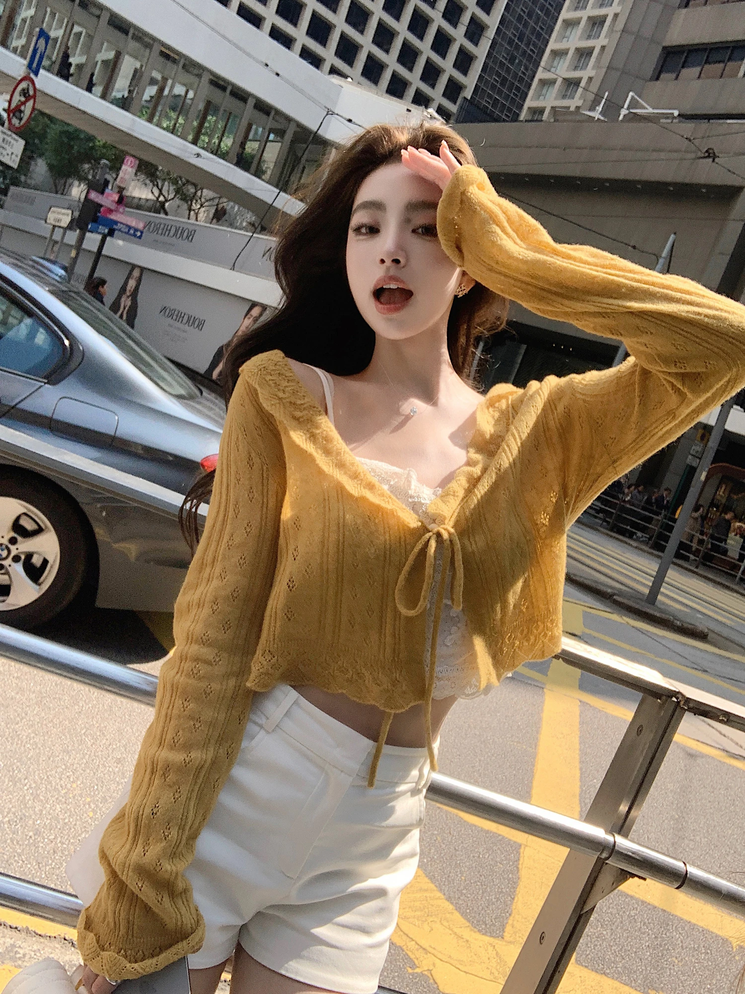 

Комплект из двух предметов Lilylikes: ультратонкая шелковая футболка с оборками и шерстяной модный ансамбль для женщин