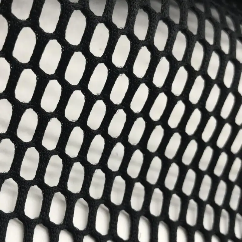 Hexagonal Thick Coarse Mesh Layer, Large Grid Fabric, Openwork Silhouette Garment, Black And Whit, By The Yard