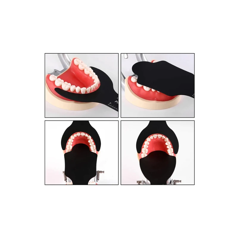 Scheda di contrasto per fotografia ortodontica dentale Scheda flessibile in silicone con sfondo nero Contrasto pieghevole Autoclavabile OralCare