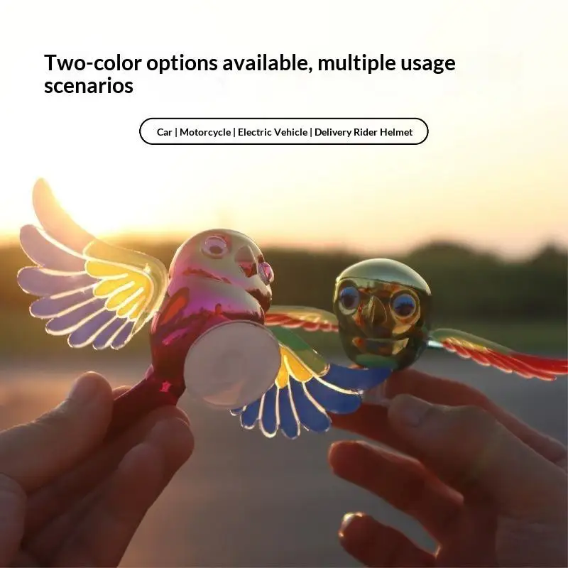 1/2 Pcs Car Flying Bird Ornament With Automatic Moving Wings Bright Colorful Design For Exterior Car Decoration Road Trips