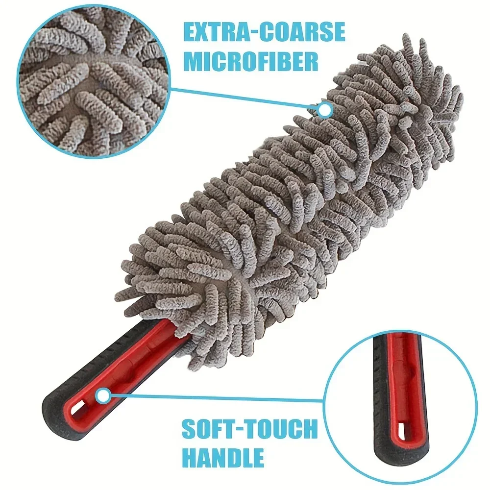 

Car Wheel Brush, Auto Detailing Wash Brush Duster Exterior Scratch Free for Cleaning Vehicle Truck SUV Van Tire Wheel