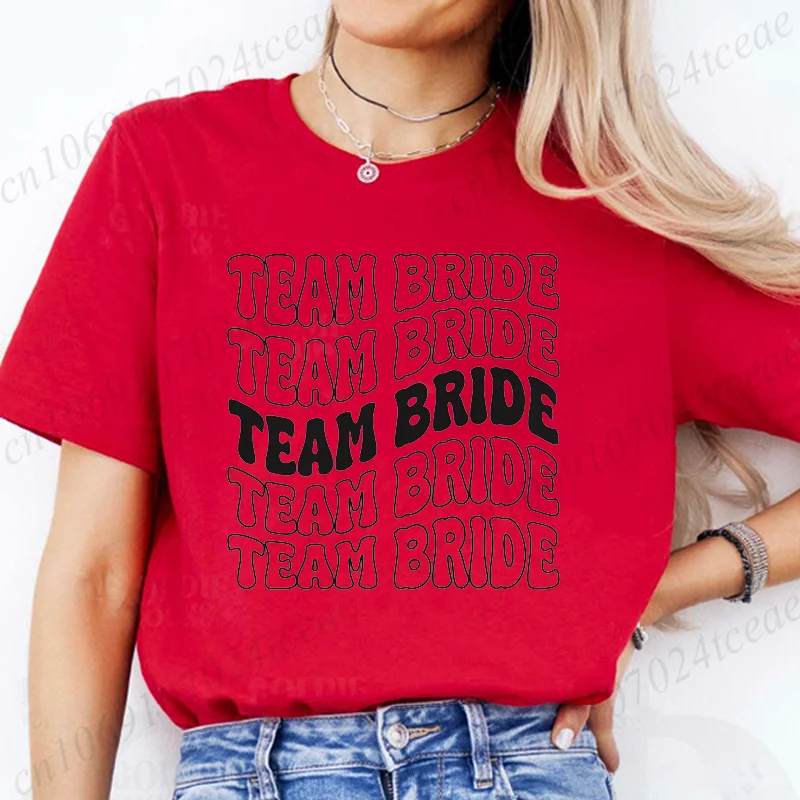 Camisa de novia del equipo para mujer, camisetas personalizadas para fiesta nupcial con fecha, regalos de propuesta de dama de honor, camisetas de boda de despedida de soltera para mujer