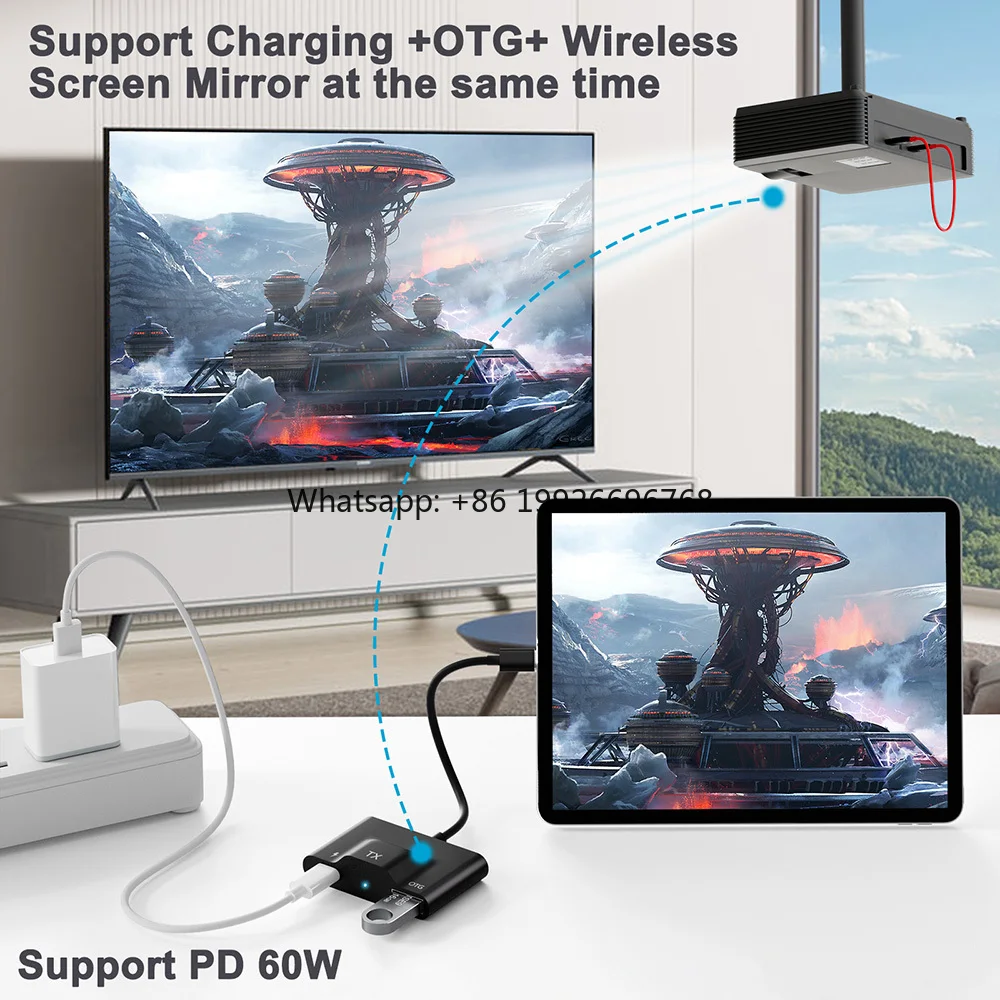 

Wireless HDMI Transmitter and Receiver USB-C Adapter 5Gwifi Wireless Extender Kit Wireless USB-C HDMI Transmitter and Receiver m