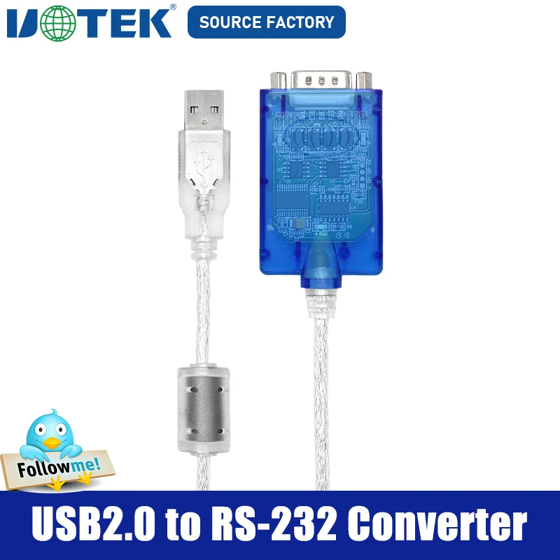 

UOTEK 1.5M USB to RS-232 Converter RS232 DB9 USB2.0 Conversion Cable Serial Adapter Connector Line with Imported Chip UT-880