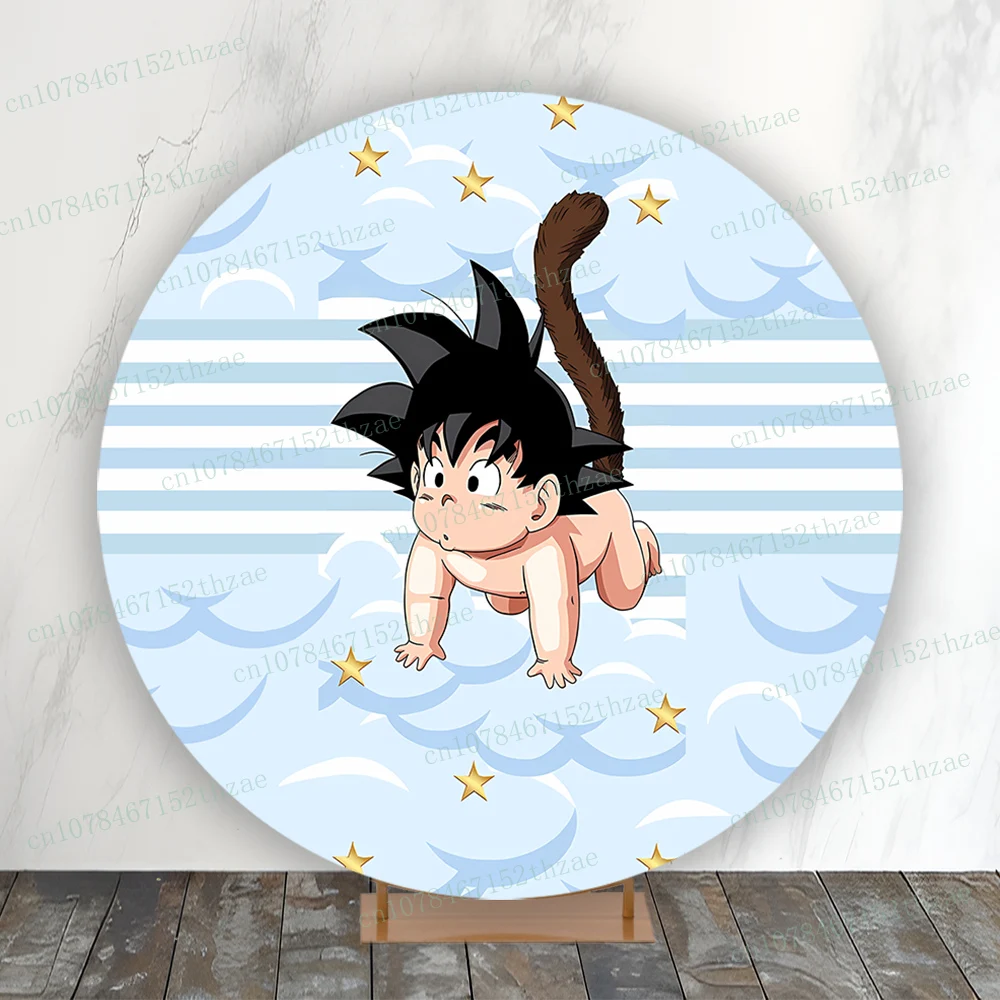 Dragon ball Baby Shower Round Photography Backdrop Birthday Party Photo Background Banner Decoration