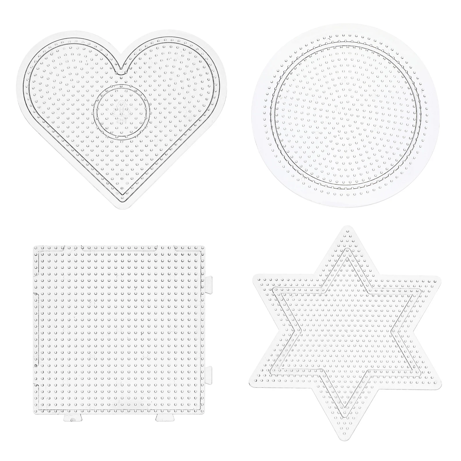 4 Pcs 26mm Fuse Beads Boards Clear Plastic Pegboards Children's DIY Educational Tool for Kids Craft Beads