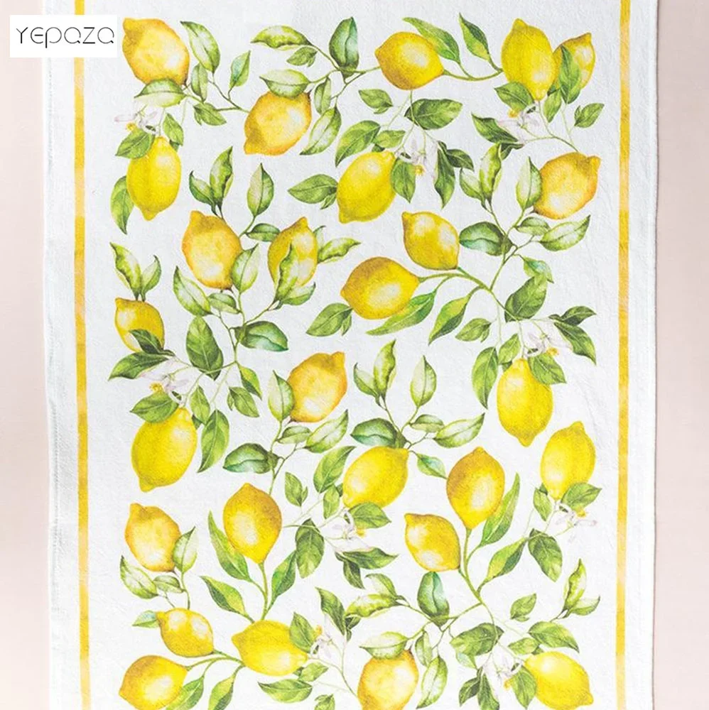 2pcs in a set Kichen Decoracion Pretty Lemon Tea towels Flour Sack Cotton Kitchen Towels Strong Water Absorbent Soft Discloths