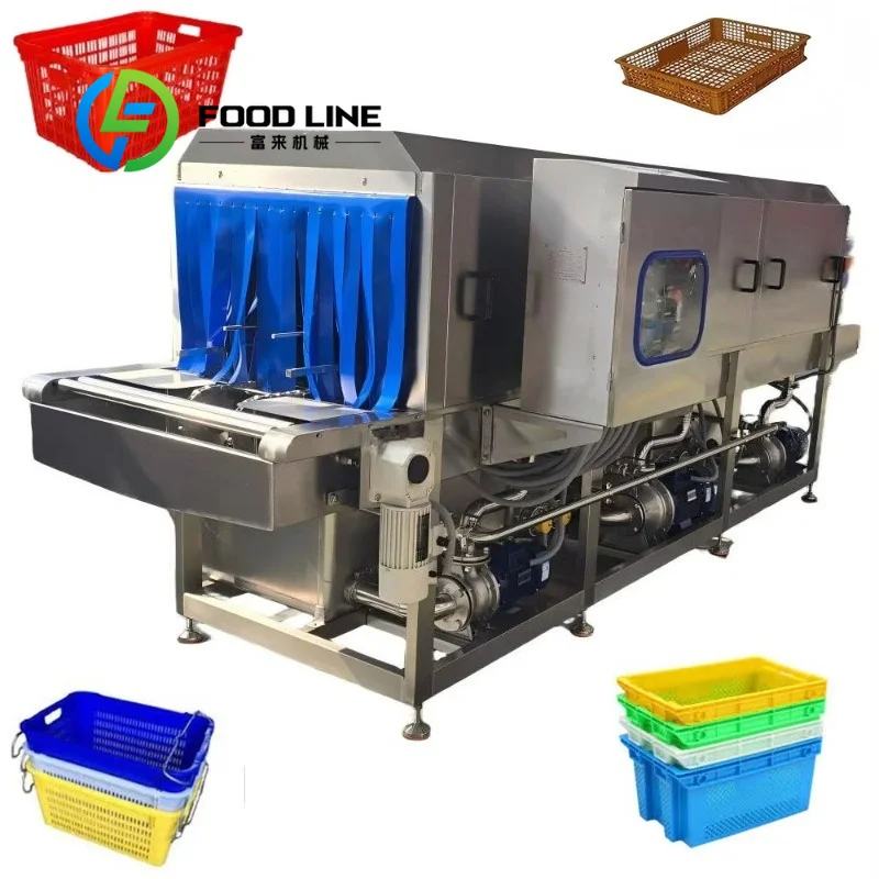 Versatile Plastic Crate Washing Machine Ideal For Cleaning Fish Boxes Meat Trays And Agricultural Baskets In Hygienic Conditions