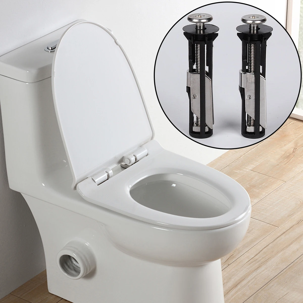 

2Pcs Universal Stainless Steel Toilet Water Tank Seat Hinges Bolts Screws Replacement Bathroom Toilet Lid Fixing Parts
