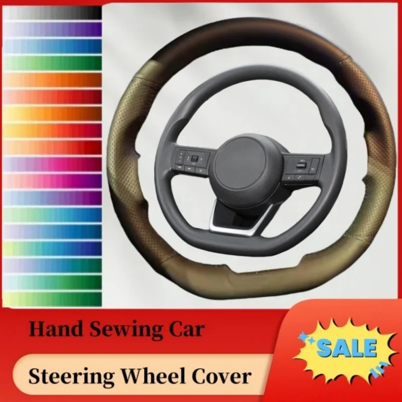 

DIY Abrasion-resistant Breathable Comfy Genuine Leather Steering Wheel Cover For Nissan Qashqai J11 J10 Leaf X Trail Tiida Kicks