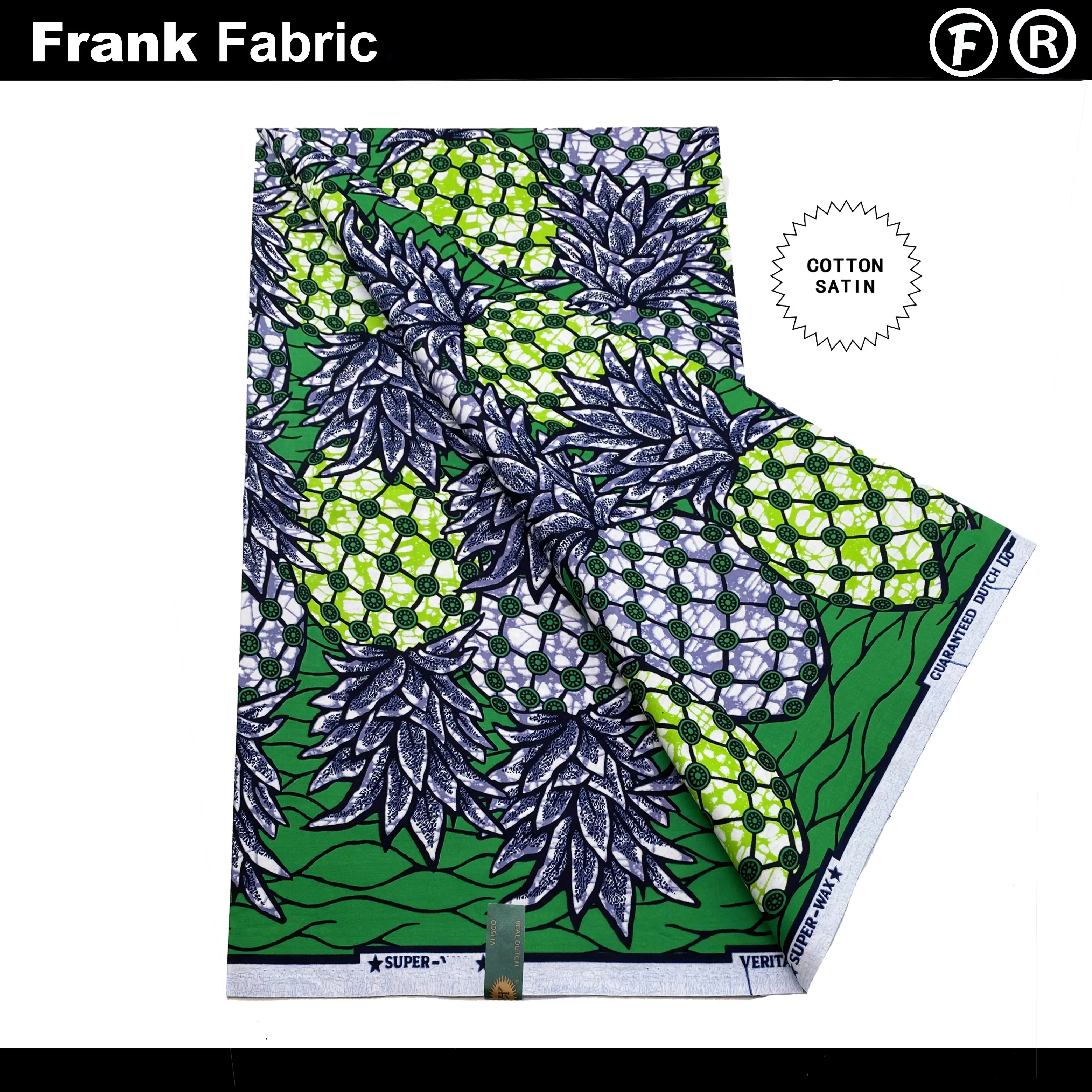 

100% натуральная супер африканская восковая ткань с принтом, подлинная оригинальная голландская ткань Анкара в стиле батик для шитья с QR-кодом VLS2509.004