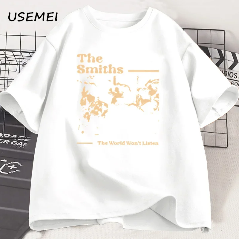 Vintage The Smiths T Shirts Men Hip Hop Retro 90s The Smiths Music Band T-Shirts Gift for Fan Clothes Streetwear Tops