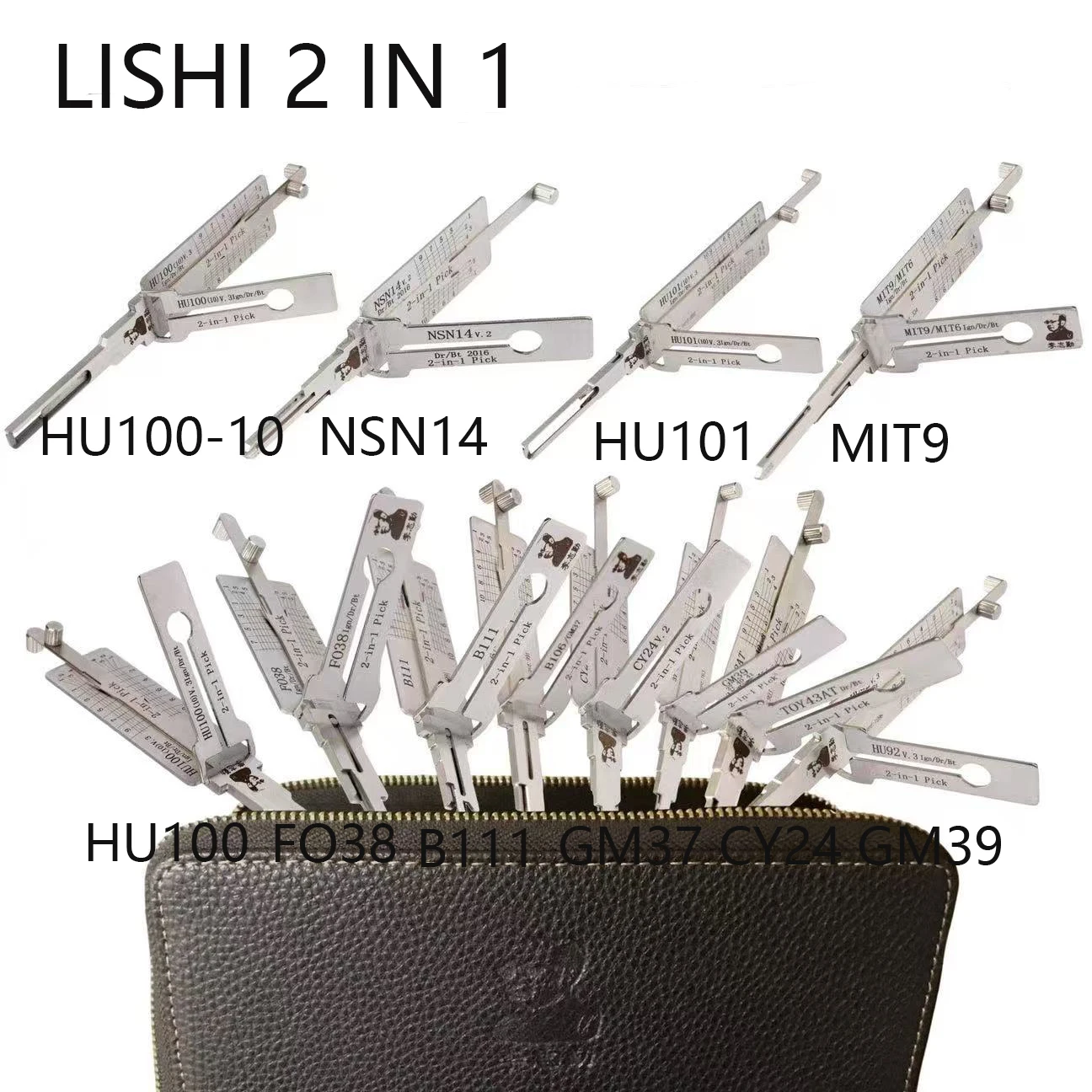 LISHI LOCKSMITH TOOL 2 N 1 HU100-10 NSN14 HU101 MIT9 HU100 FO38 B111 HU92 GM37 CY24 GM39 TOY43AT LOCKSMITH TOOL