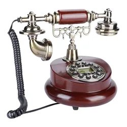 Retro Corded Telephone Antique Fixed Landline Phone, Vintage Rotary Dial Telephones, Old Fashion Home Decor Desktop Phone