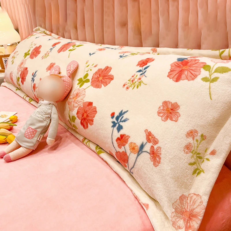 Plush Rectangle Pillowcase 48x120/150/180cm 50x90 Soft Coral Fleece Cute Cushion Cover Envelope Closure Design Home Pillowslip