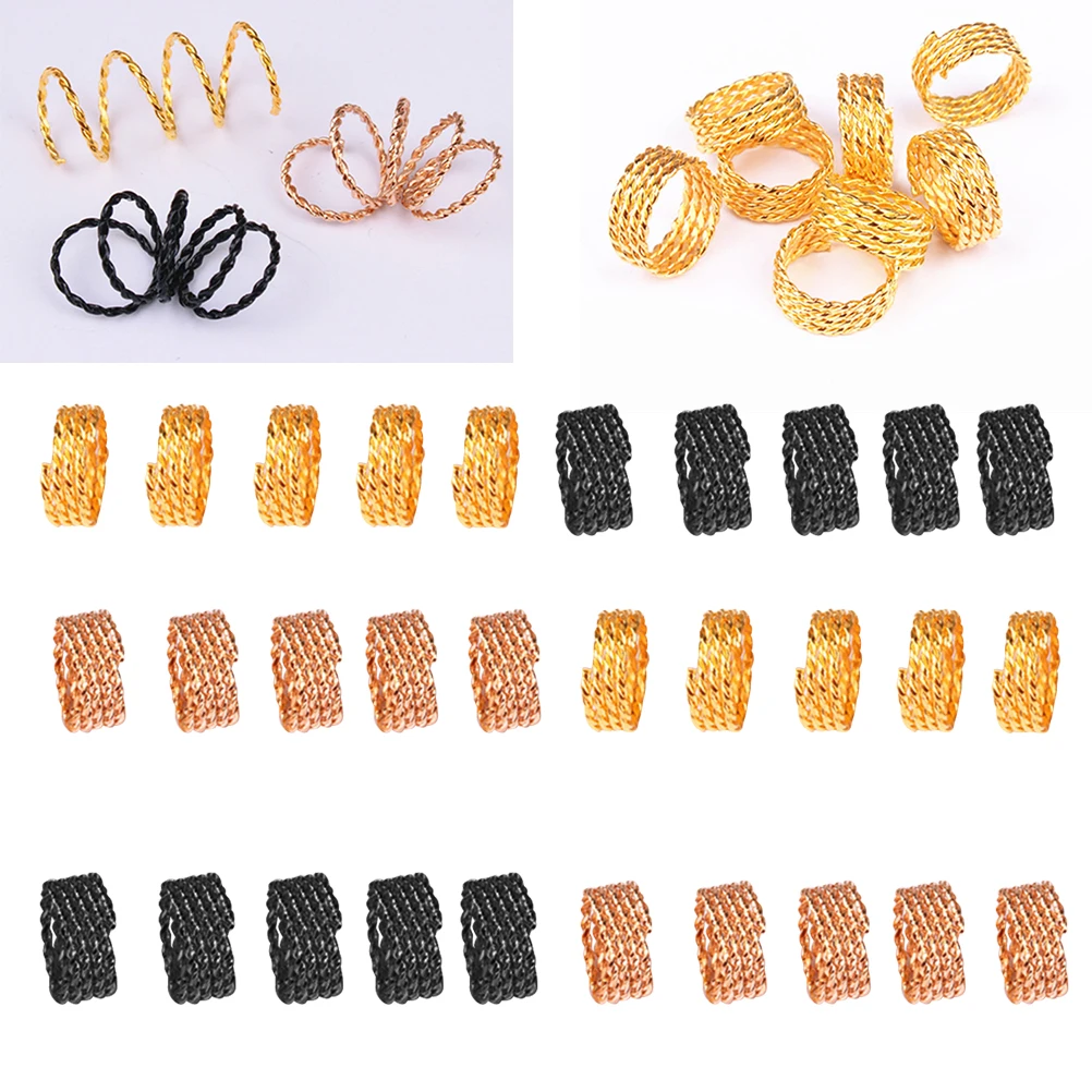 

30 Pcs Hair Extension Ring Buckle Braids Extensions Dreadlock Beads Clips Accessories Cuffs