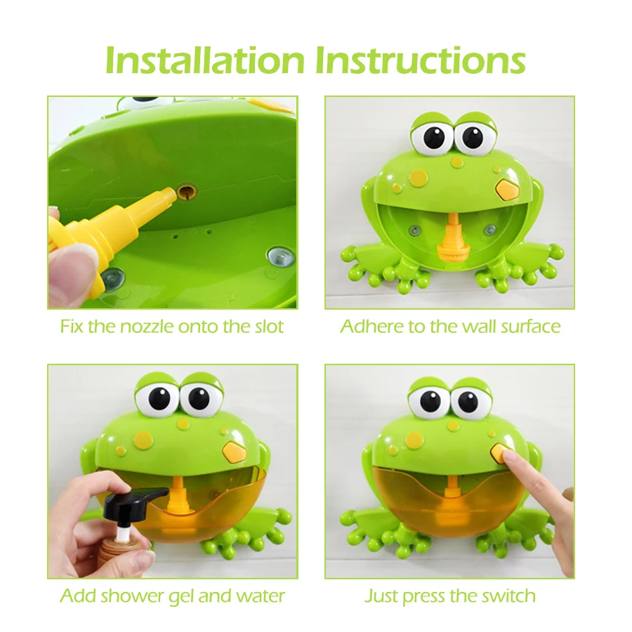 1pcs Kids Green Frog/Red Crab Spit Bubble Machine Baby Bath Toys Kids Bathtub Water Play with Music,Surprise Gift for Boys Girls image 3