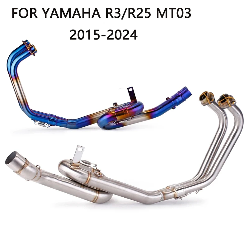 

Exhaust Motorcycle Front Link Pipe Racing Performance Tube universal 51MM Interface Escape For Yamaha YZF R3 R25 MT03 2015-2024