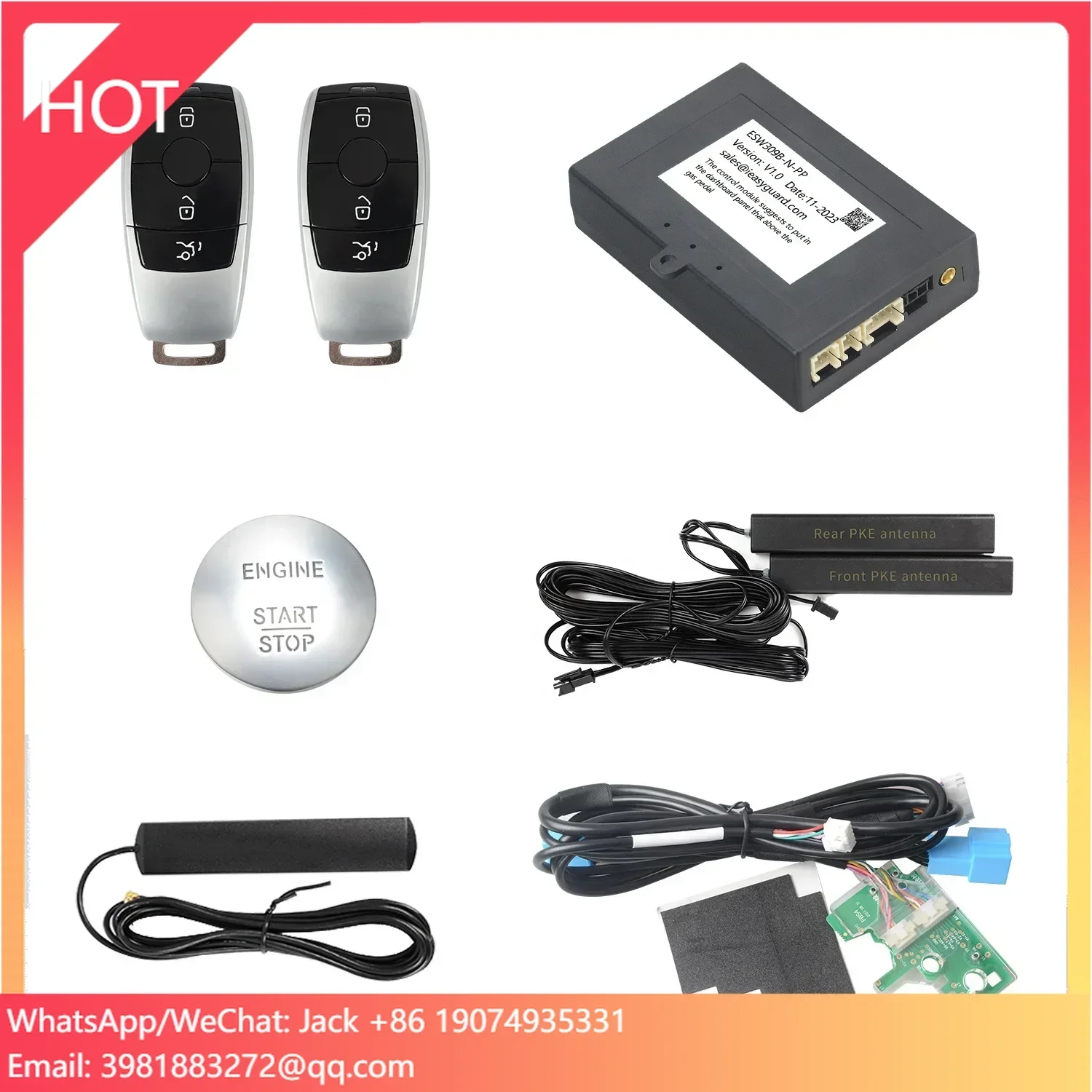 

EASYGUARD Smart Key PKE System Fit For Benz V260, ML/GL/GLS, G Class, 2014+ FBS4 Key Start