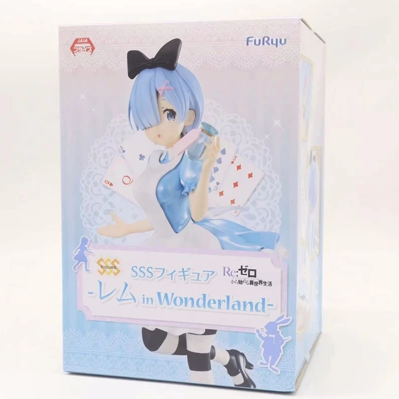 Rem Figurka Anime Re:Life In A Different World From Zero Figurka Super Special Series In Wonderland Blue Maid Outfit Model lalki