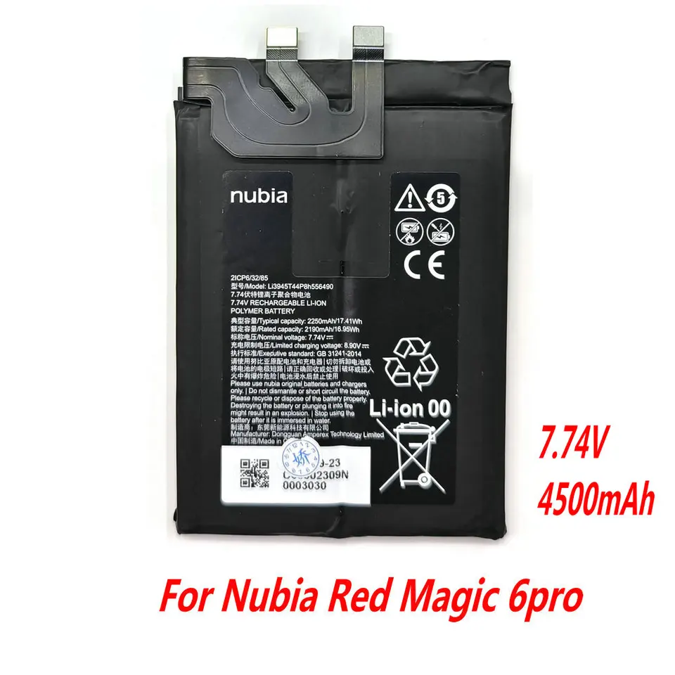 Original 7.74v 2250mah li3945t44p8h556490 bateria para zte nubia