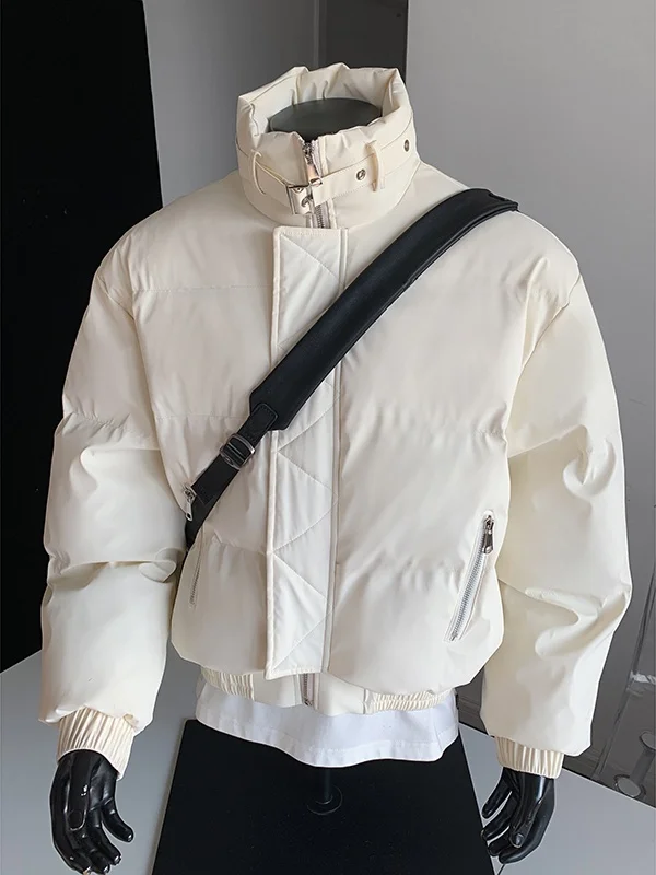 

American Sle ort Stand Collar Thiened Cotton Jaet Men's Winter Warm Faionable Clothing Upper Winter Coat Outerwear