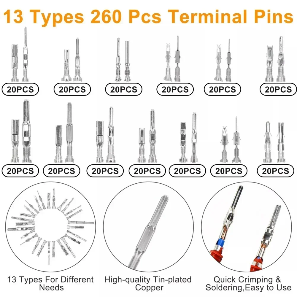 Automotive Electrical Repair Automotive Electrical Connector Connector Pins Kit Easy Terminal Removal Secure Connection