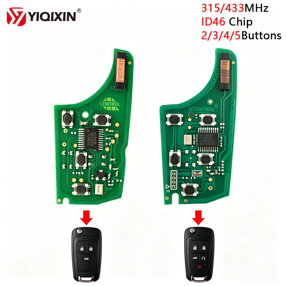 315/433MHz Remote Car Key Electronic Circuit Board For Chevrolet Malibu Cruze Aveo Spark Sail For Vauxhall Opel Buick ID46 Chip