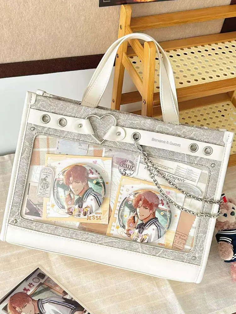 التصميم الأصلي سلسلة الحب العقد اليومي الألم حقيبة سعة كبيرة حلوة باردة المحمولة Crossbody نسيج رعاة البقر اليابانية