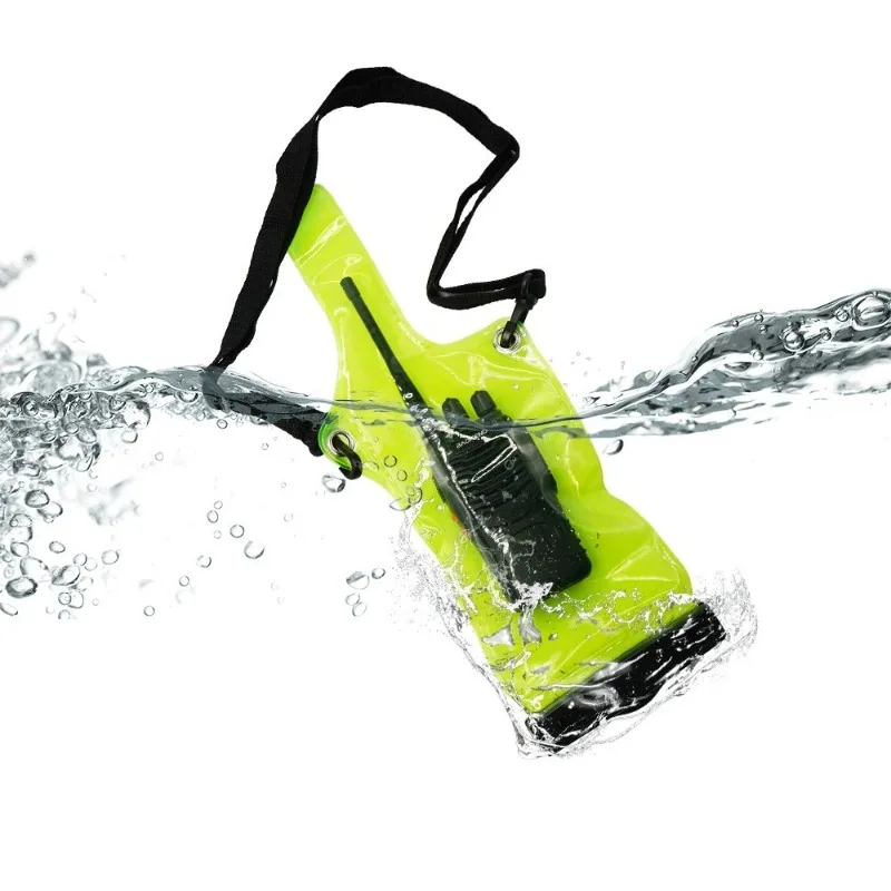 حقيبة عالمية مقاومة للماء باللون الأخضر الفلوريسنت لأجهزة الاتصال اللاسلكي (مصنوعة IP67)