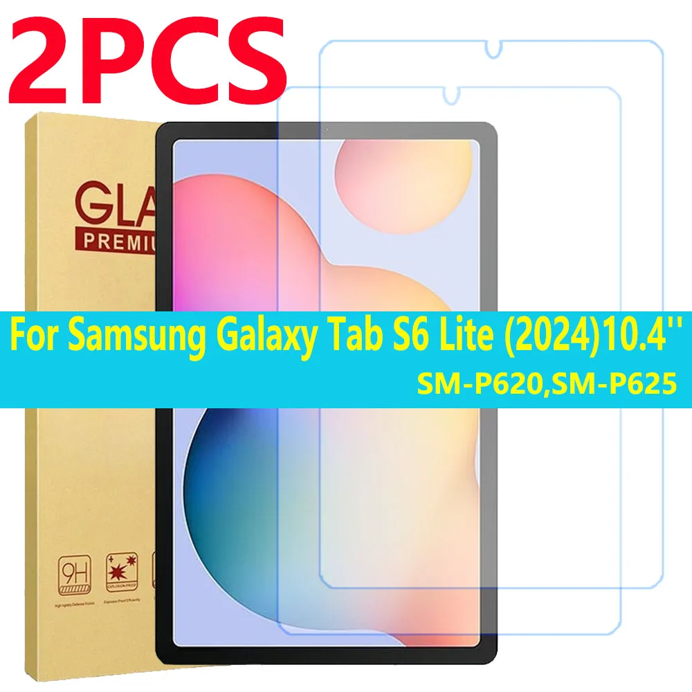 2 Pieces For Samsung Galaxy Tab S6 lite 2024 10.4 inch Tempered Glass Screen Protector SM-P620 SM-P625 Tablet Protective Film