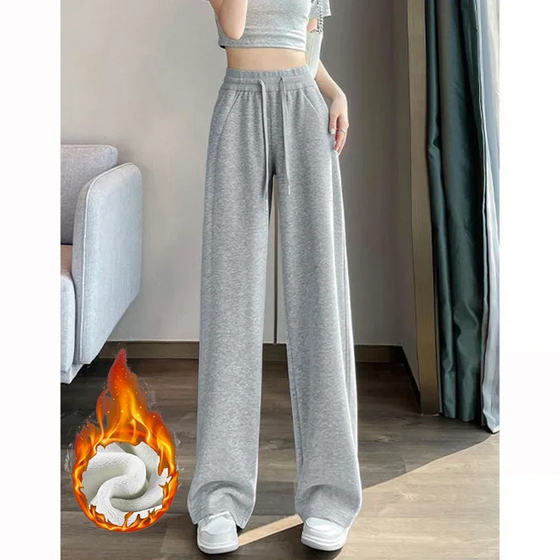 Hot Sale Winter Lady Fleece Thermal Pants Girls High Waist Plush Trousers Women Classic Fashion Snow Warm Leisure Sweatpants