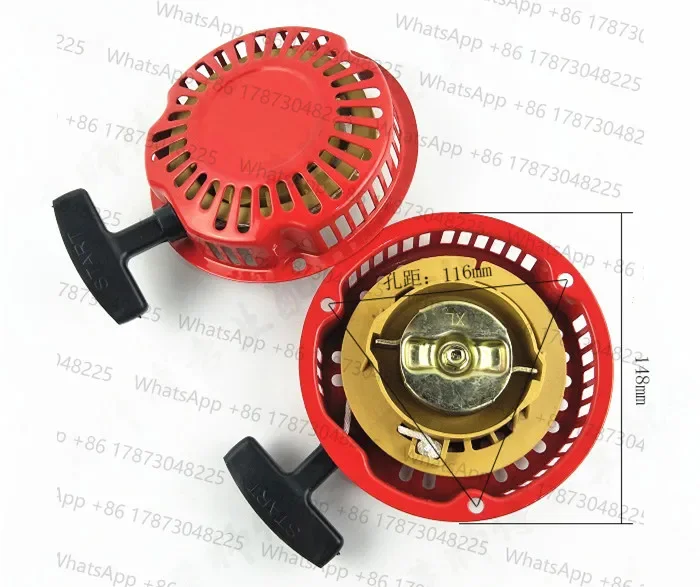 154F 156F Recoil starter 3 / 6 bolts 152F 2.5HP 1KW 1.5KW generator pump pull start pully rewind spring cover rope gripe assembl
