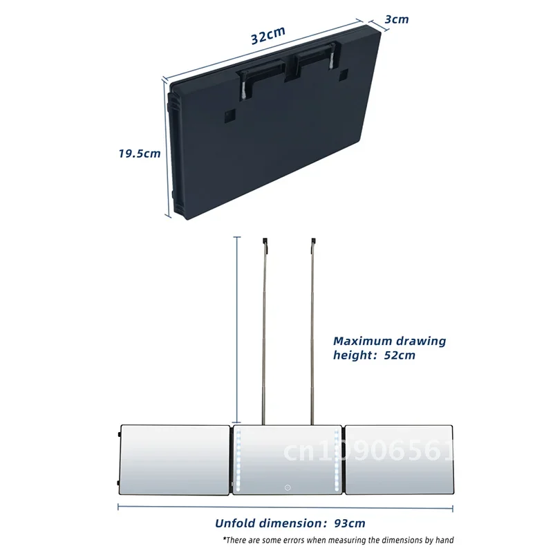 Missmeeca Hair Cutting Mirror 3 Way Mirror Folding Mirror Self Cut System 3 Way Mirror With Led Lights For Hair Cutting Alone