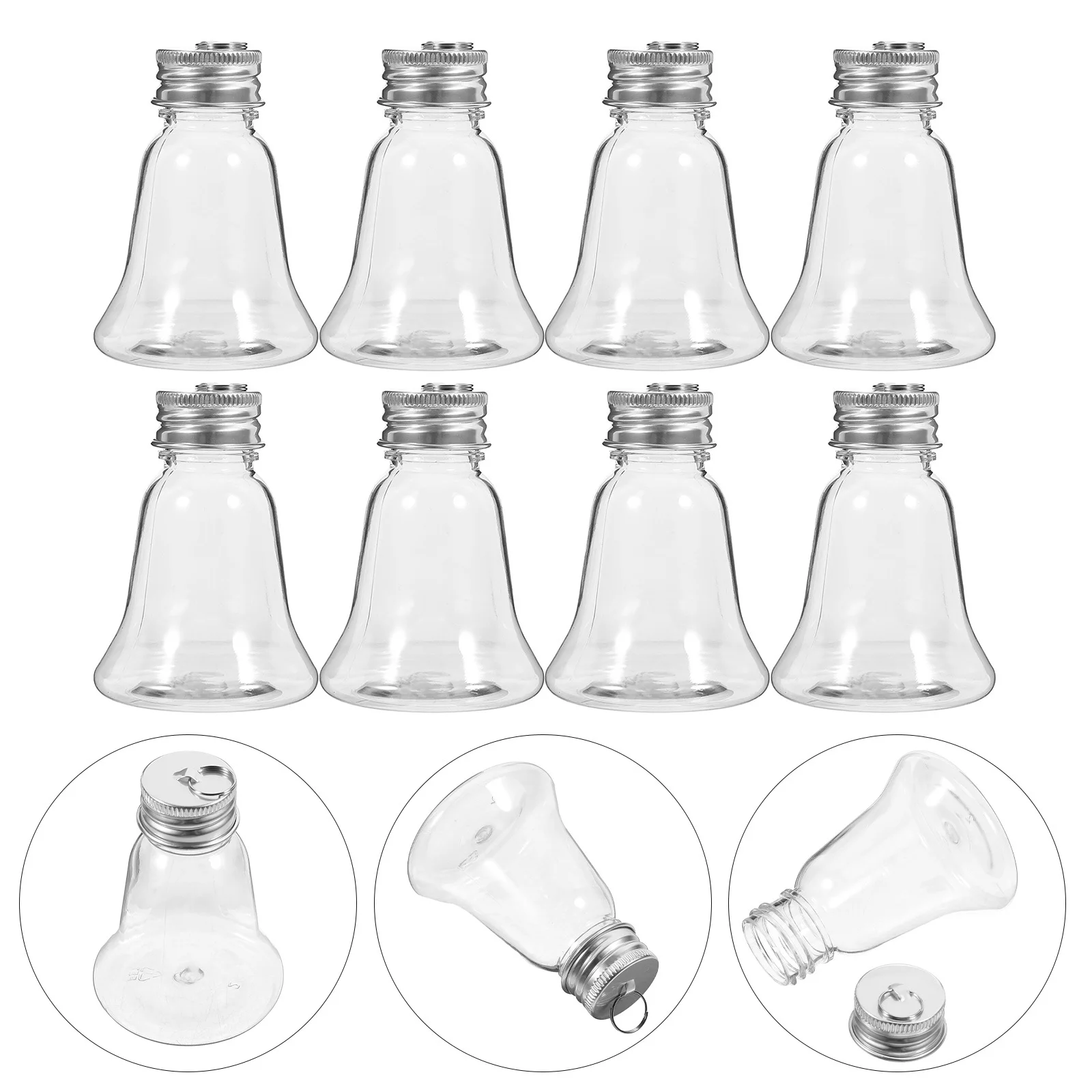 

10Pcs Creative Christmas Drink Bottle with Lid Empty Reusable Container for Juice Milk Water Candy Storage Party Decor Use