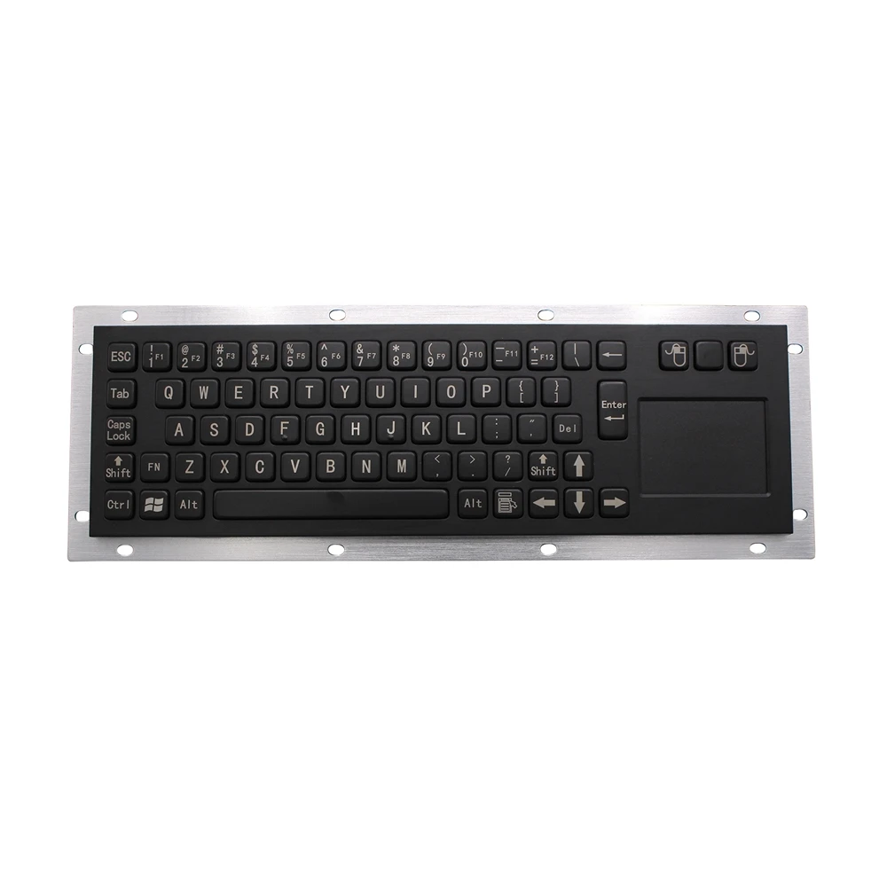 Imagem -01 - Teclado Industrial do Quiosque com Touchpad Integrado Painel Impermeável Preto Metal da Montagem Aço Inoxidável Guindaste Grande da Torre teclado industrial do quiosque com touchpad integrado painel impermeavel preto metal da montagem aco inoxidavel guindaste grande da torre 01